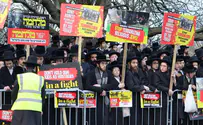 Thousands of haredim protest Israeli draft in London